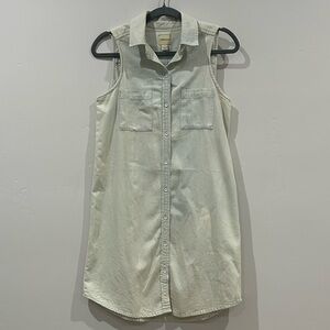 G.H. Bass & Co. Lightwash Denim Mini Dress – Collared, Button-Up, Distressed